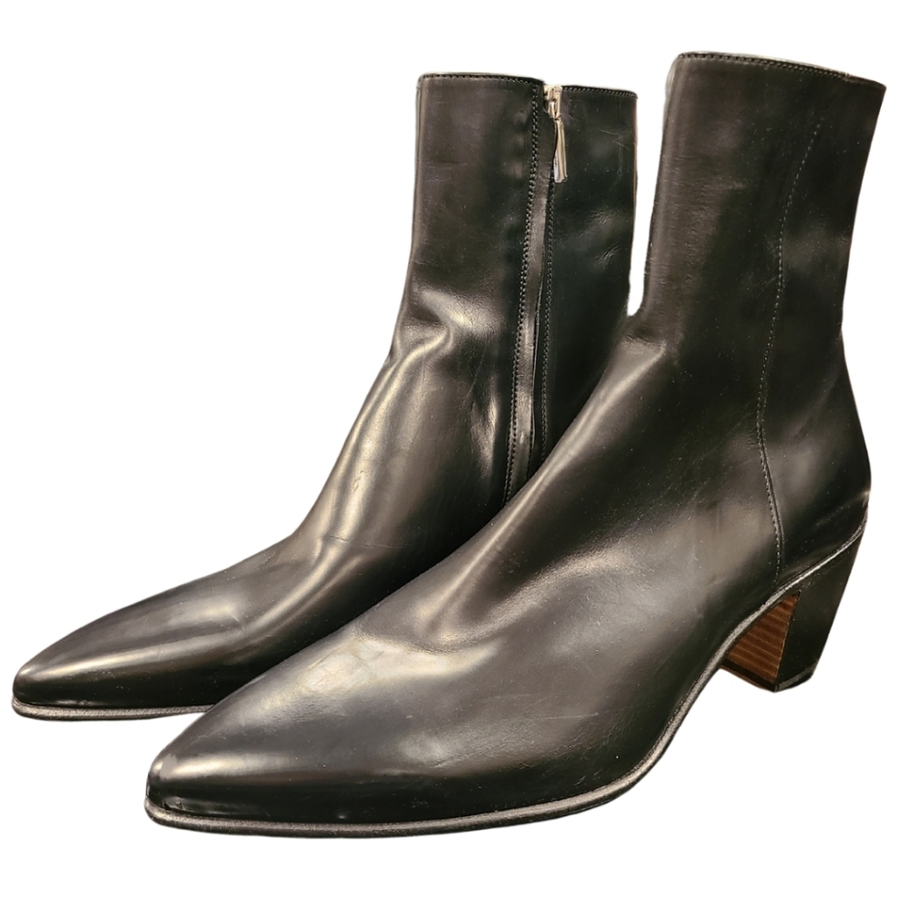 NWOT ALESSANDRO VASINI Sonny Calfskin Leather Ankle Boots â - US 11.5, Black